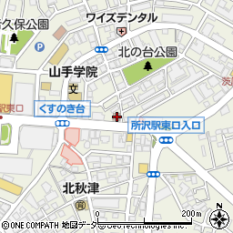 所沢駅東口郵便局周辺の地図