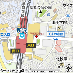 所沢駅東口周辺の地図