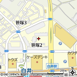 千葉県白井市笹塚周辺の地図