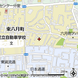 東京都足立区東六月町8周辺の地図