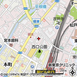 松戸第一珠算学校根本教室周辺の地図