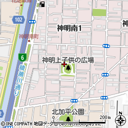 東京都足立区神明南1丁目周辺の地図