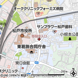 市役所入口周辺の地図