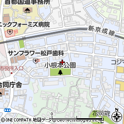 千葉県松戸市小根本周辺の地図