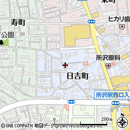 埼玉県所沢市日吉町周辺の地図