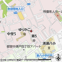 東京都清瀬市中里5丁目周辺の地図