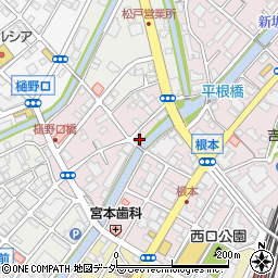 千葉県松戸市根本89周辺の地図