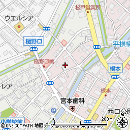 千葉県松戸市根本74周辺の地図