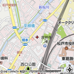 千葉県松戸市根本424周辺の地図