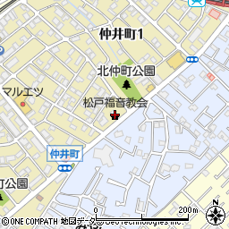 松戸福音教会周辺の地図