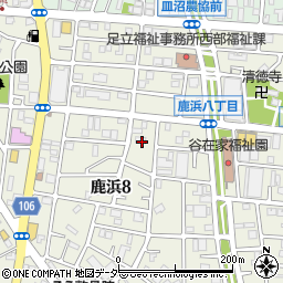 東京都足立区鹿浜8丁目周辺の地図
