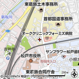 松戸市役所　休日土曜日夜間歯科診療所周辺の地図