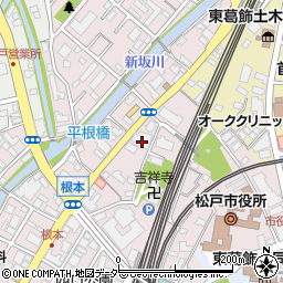 千葉県松戸市根本416周辺の地図