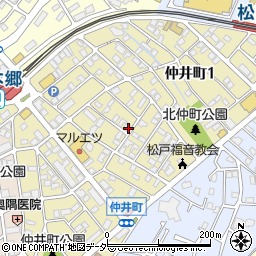 千葉県松戸市仲井町周辺の地図