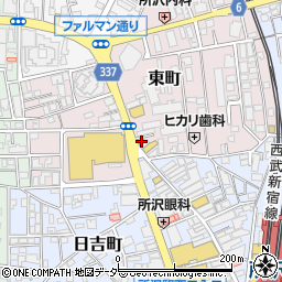 なか卯所沢東町店周辺の地図