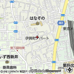 東京都足立区伊興1丁目周辺の地図