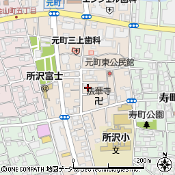 埼玉県所沢市元町周辺の地図