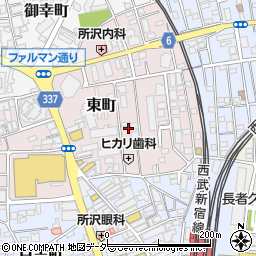 埼玉県所沢市東町13周辺の地図