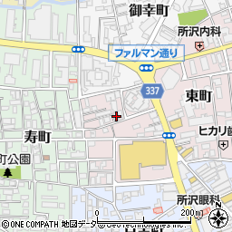 埼玉県所沢市東町9-2周辺の地図