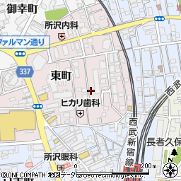 埼玉県所沢市東町14周辺の地図