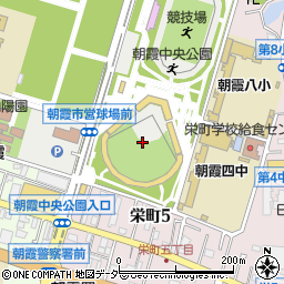 朝霞中央公園　野球場周辺の地図