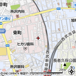 埼玉県所沢市東町15周辺の地図