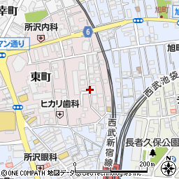 埼玉県所沢市東町15周辺の地図