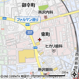 埼玉県所沢市東町12周辺の地図