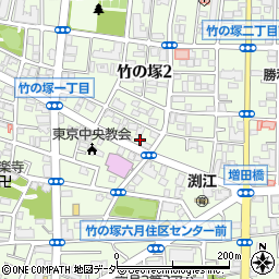 東京都足立区竹の塚2丁目周辺の地図