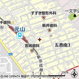 スペースＥＣＯ新京成元山駅前駐車場周辺の地図