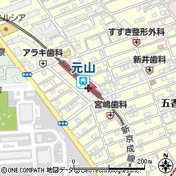 金ヶ作保育園　元山駅なのはなルーム周辺の地図