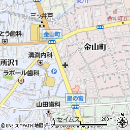埼玉県所沢市金山町9-7周辺の地図