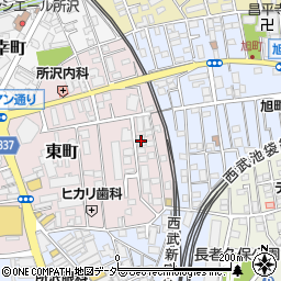 埼玉県所沢市東町15-22周辺の地図