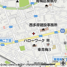 東京都青梅市東青梅3丁目13周辺の地図