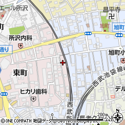 埼玉県所沢市東町16-10周辺の地図