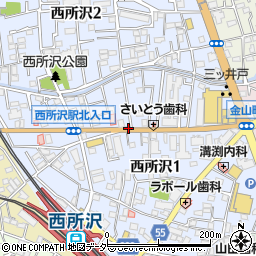 西所沢駅入口周辺の地図