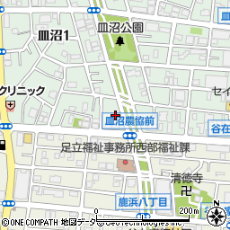東京都足立区皿沼1丁目1周辺の地図