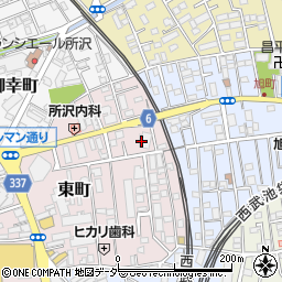 埼玉県所沢市東町18周辺の地図