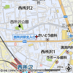 埼玉県所沢市西所沢周辺の地図