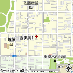 東京都足立区西伊興1丁目周辺の地図
