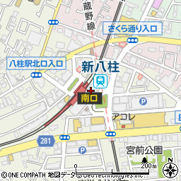 ロッテリア新京成八柱駅店周辺の地図
