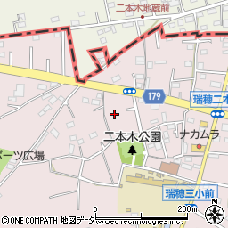 東京都西多摩郡瑞穂町二本木周辺の地図