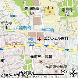 所沢市立　中央公民館周辺の地図