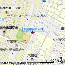 市民会館入口周辺の地図