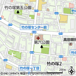 足立区役所　竹の塚障がい福祉館周辺の地図