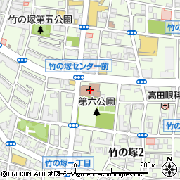 竹の塚地域学習センター　４階ホール周辺の地図