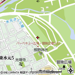 水元公園バーベキュー売店周辺の地図