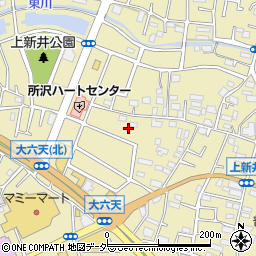 埼玉県所沢市上新井2丁目76周辺の地図
