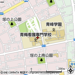 東京都福祉保健局　看護専門学校・青梅周辺の地図