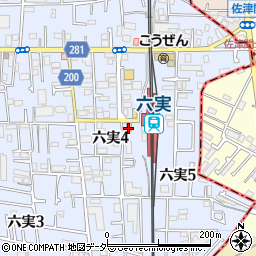 ローソン松戸六実駅前店周辺の地図